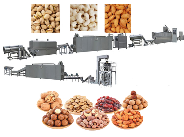 Cashew nut roasting production line and peeled cashew nut frying and flavouring machine